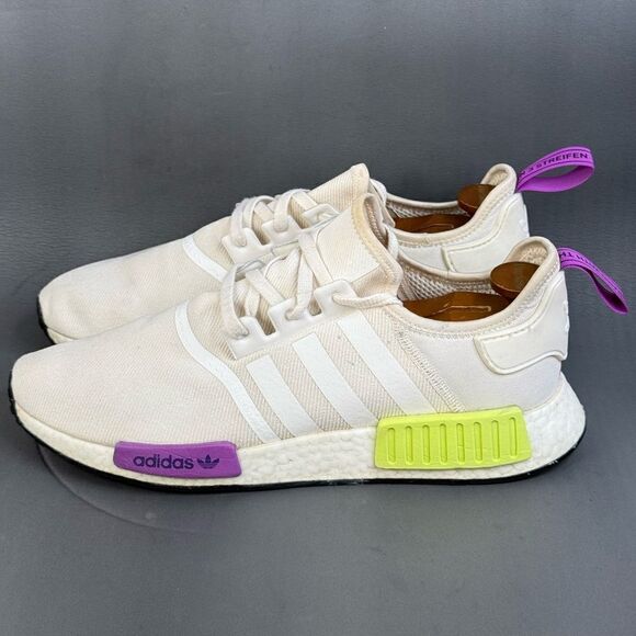 Adidas NMD R1 Chalk White Semi Solar Yellow sneaker shoes men’s size 13 - Picture 3 of 8